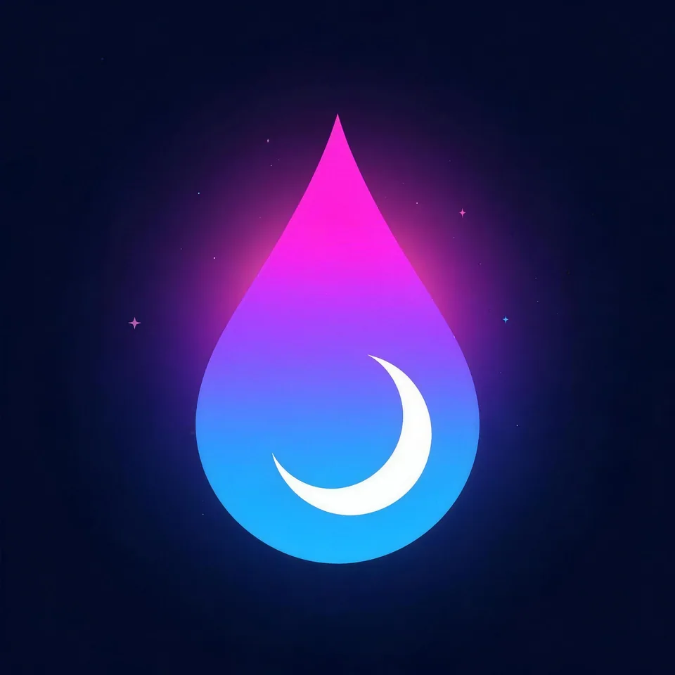 Gota da NokDrop brilhando sobre fundo azul-noite
