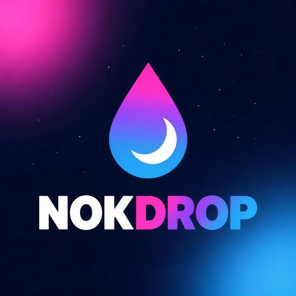Logo da NokDrop com a gota em cima do nome