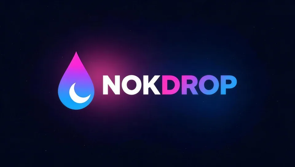 Logo da NokDrop na horizontal sobre fundo azul-noite